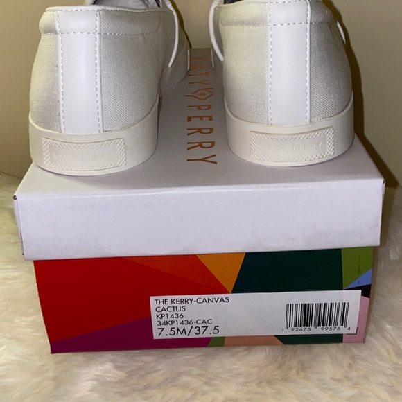 Katy Perry Cactus Sequins Slip-on Sneakers  Size 7.5 White - Picture 4 of 10